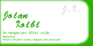 jolan kolbl business card